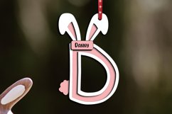 Easter Ornament Letter D Laser Basket Tag SVG Bunny Tail Product Image 3