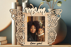 SVG Butterfly Mom Photo Frame Laser Gift Home Present Decor Product Image 3