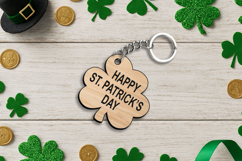 SVG Four-leaf Clover Keychain St. Patrick's Day Lucky Charm Product Image 3
