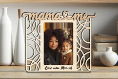 Circle Model Abstract Mama and Me SVG Photo Frame Laser Gift Product Image 3