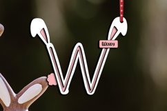 Laser Cut Letter W Easter Basket Tag Ornament SVG Bunny Gift Product Image 3