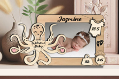Octopus SVG Baby Photo Newborn Frame Laser Home Decor Sign Product Image 3