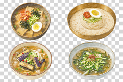 Korean Summer Health Food | Watercolor Cuisine Clipart PNG Product Image 3