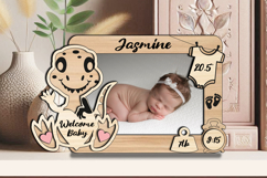Dinosaur SVG Baby Laser Newborn Photo Frame Board Picture Product Image 3