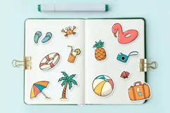 35 SUMMER stickers EPS | PNG | JPG Product Image 3