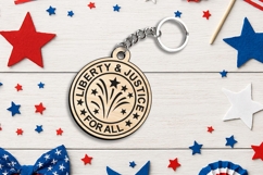 Liberty Justice Freedom Proud American SVG Keychain Laser Product Image 3