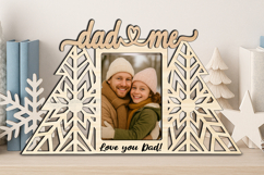 Christmas Tree Dad and Me Photo Frame SVG Laser Gift Present Product Image 3