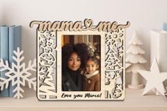 Holiday Winter Mama Me SVG Photo Frame Gift Laser Christmas Product Image 3