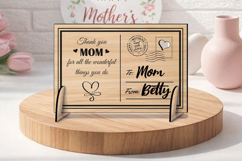 Thank you Mom Mother's Day SVG Post Card Present Laser Gift Product Image 3