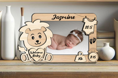 Lion Leo SVG Laser Baby Photo Newborn Frame Home Decor Sign Product Image 3