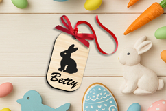 Happy Easter Bunny Basket Tag SVG Label Laser Gift Rabbit Product Image 2