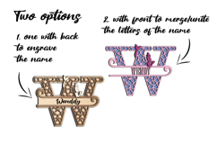 Ocean Laser Letter W SVG Alphabet Mermaid Maritime Sea Gift Product Image 3
