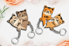 SVG Kitty Couple Love Key Chain Laser Valentine Day Romance Product Image 3