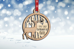 Deer Laser SVG Memorial Ornament Wood Christmas Remembrance Product Image 3