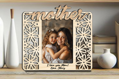 Mother Daughter SVG Flowers Frame Photo Picture Love Gift Product Image 3