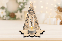 SVG Candle Holder Love Christmas Tree Laser Home Decoration Product Image 3