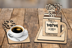 Mother's Day Gift Coffee Coasters Flowers Laser SVG Present Product Image 3