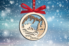 Merry Christmas Tree Pickup Truck Ornament SVG Laser Winter Product Image 3