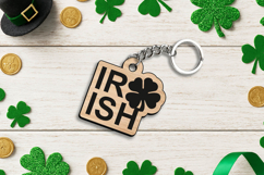 SVG Irish Four-leaf clover Keychain Patrick Day Laser Lucky Product Image 3