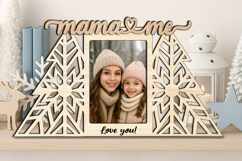 Christmas Tree Mama and Me SVG Photo Frame Winter Laser Gift Product Image 3