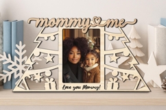 Christmas Mommy and Me SVG Frame Photo Laser Present Winter Product Image 3