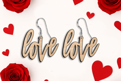 Love Text Romantic Earring St Valentine's Day SVG Gift Laser Product Image 2