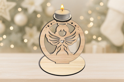 Laser SVG Holiday Holy Angel Candle Holder House Decor Gift Product Image 3