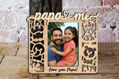 Africa Animals SVG Papa and Me Frame Photo Giraffe Hippo Leo Product Image 3