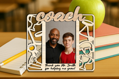 SVG Coach Hockey Sport Photo Frame Student School Laser Gift Product Image 3