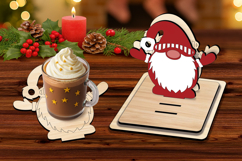 Gnome Laser Christmas Coaster SVG Holiday Present Decoration Product Image 3