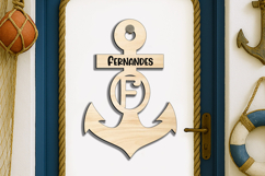 Family Letter F SVG Door Hanger Alphabet Anchor Nautical Sea Product Image 3