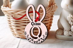 Easter SVG Letter Q Laser Bunny Basket Tag Ornament Flowers Product Image 1