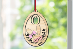 Bunny Easter Letter O SVG Egg Basket Tag Ornament Laser Gift Product Image 3
