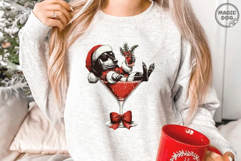 Christmas Dachshund Cocktail Funny Santa Wiener Dog PNG Product Image 3