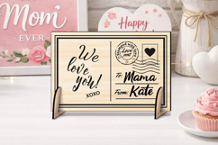 We Love You Stamp SVG Mother's Day Post Card Laser Present Product Image 3