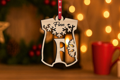Letter F Onesie SVG Laser Christmas Ornament Gift Alphabet Product Image 2