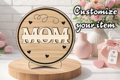 Circle SVG Mother's Day MOM Design Gift Laser Cut Present Product Image 3