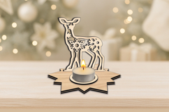 Deer Snowflake Winter Candle Holder SVG Christmas Present Product Image 3