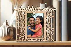 Daddy Me SVG Circle Model Abstract Photo Frame Laser Gift Product Image 3