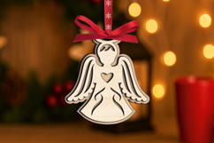 Laser SVG Angel Christmas Holy Tree Ornament Holiday Present Product Image 4