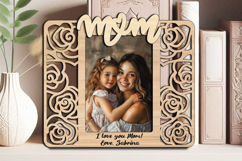 SVG Mother Daughter Photo Frame Picture Rose Love Laser Gift Product Image 4