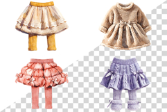 Girl's winter skirts | watercolor clipart cute layered lace Product Image 3