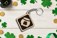 Lucky Charm Keychain SVG Cauldron Patrick Day Laser Rhomboid Product Image 3