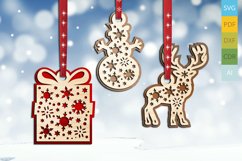 Set 10 Christmas Tree Ornament Holiday Rudolph Present Gift Product Image 3