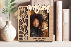 Tulip SVG Mother&#039;s Day Daughter Photo Frame Picture Laser Product Image 3