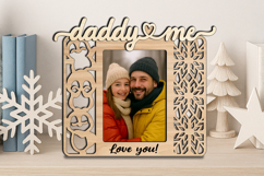 SVG Christmas Penguin Daddy Me Photo Frame Gift Winter Snow Product Image 3