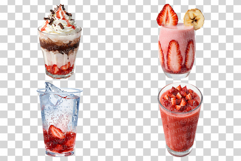 Strawberry Drink | Watercolor Fruit Summer Smoothie Tea Cafe Product Image 3
