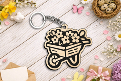 SVG Spring Wheel Cart Keychain Laser Gift Accessory Home Product Image 3