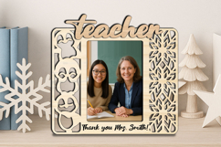 Teacher Christmas SVG Photo Frame Appreciation Gift Penguin Product Image 3