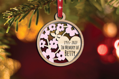 Laser SVG Memorial Ornament Flowers Garden Christmas Decor Product Image 3